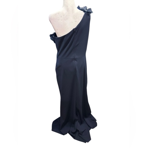 Xscape elegant navy one shoulder maxi dress size 14 - Picture 3 of 12
